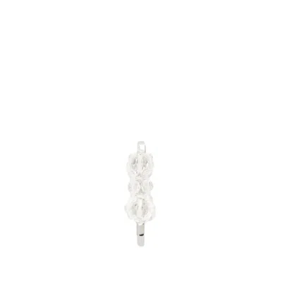 Shop Simone Rocha Mini Flower Hair Clip  - Crystal - White In Neutrals