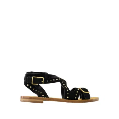 Shop Zadig & Voltaire Cecilia Caprese Sandals - Leather - Black