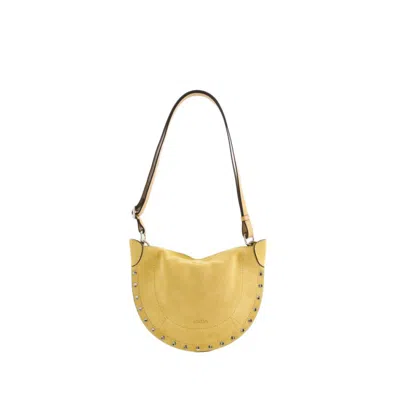 Shop Isabel Marant Mini Moon Shoulder Bag - Leather - Yellow In White
