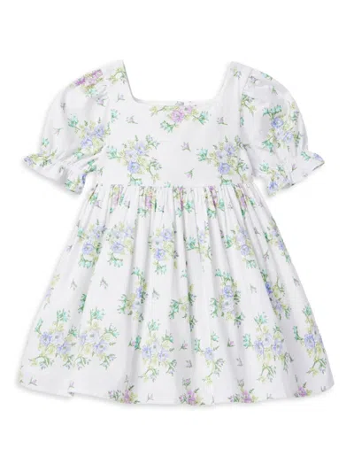 Shop Janie And Jack Little Girl's & Girl's Floral Print Seersucker Dress In White