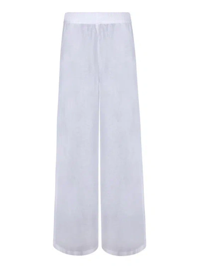 Shop Fabiana Filippi Wide-leg Linen Trousers In White