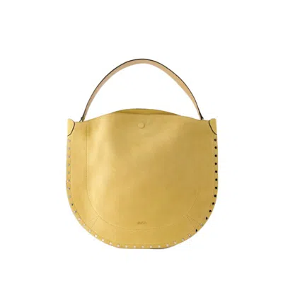 Shop Isabel Marant Oskan Hobo Bag - Leather - Yellow In Gold