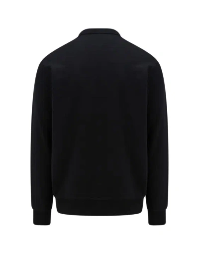 Shop Burberry Cotton Sweatshirt With Frontal Logo In Black