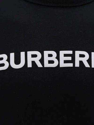 Shop Burberry Cotton Sweatshirt With Frontal Logo In Black