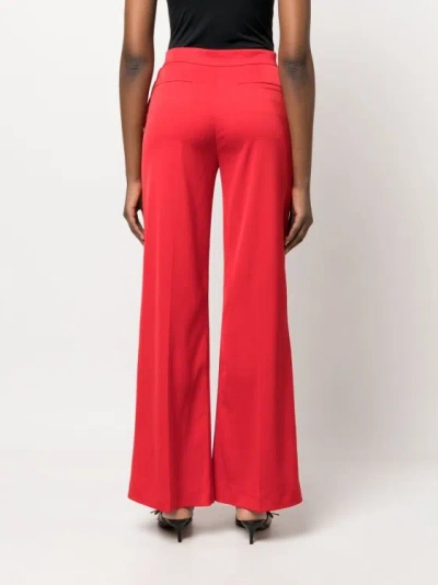 Pinko Button-detail Tailored Trousers In Red