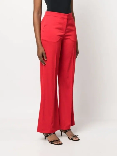 Pinko Button-detail Tailored Trousers In Red
