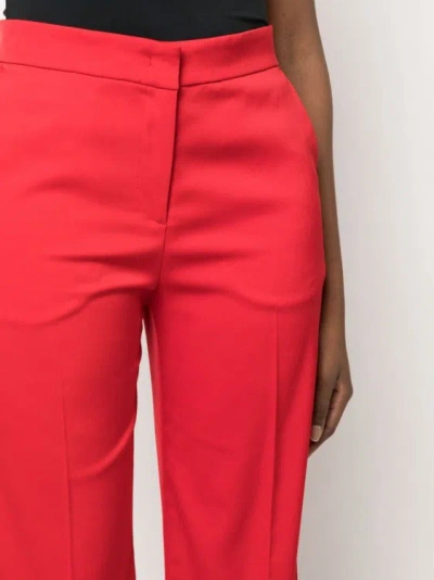 Pinko Button-detail Tailored Trousers In Red
