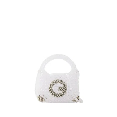 Shop Germanier Beaded Bag - Beads - Transparent And Silver In White