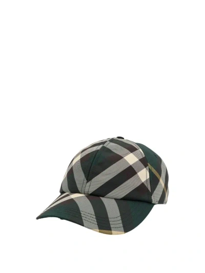 Shop Burberry Nylon Hat With Traditional Check Print In Black