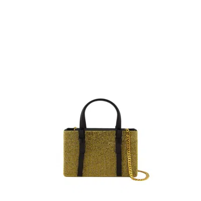 Shop Kara Bow Midi Shopper Bag - Mesh - Gold In Brown