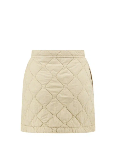 Shop Burberry Padded And Quilted Nylon Skirt In Neutrals