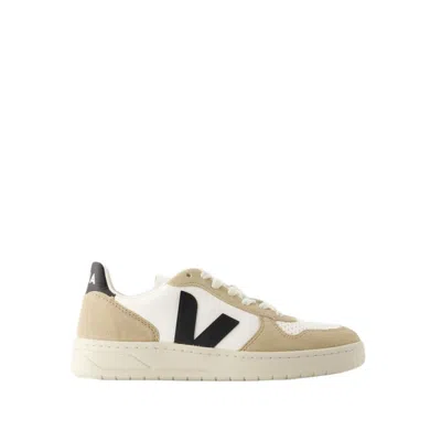 Shop Veja V10 Sneakers - Leather - White In Neutrals