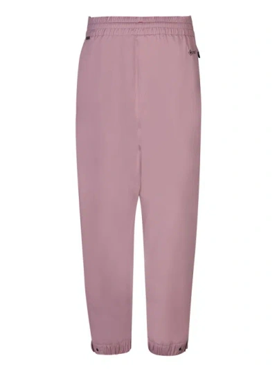 Shop Moncler Elastic Waist Joggers With Drawstrings In Pink