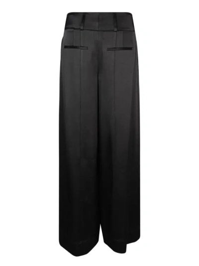Shop Alice And Olivia Black Satin Wide Trousers