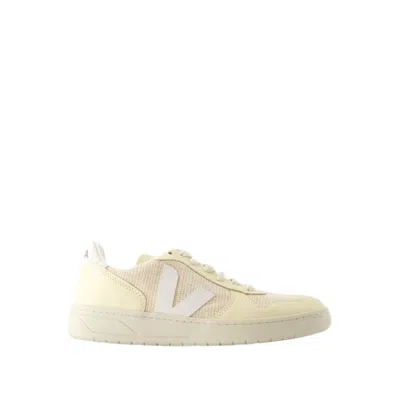 Shop Veja V-10 Sneakers - Mesh - Yellow In Neutrals