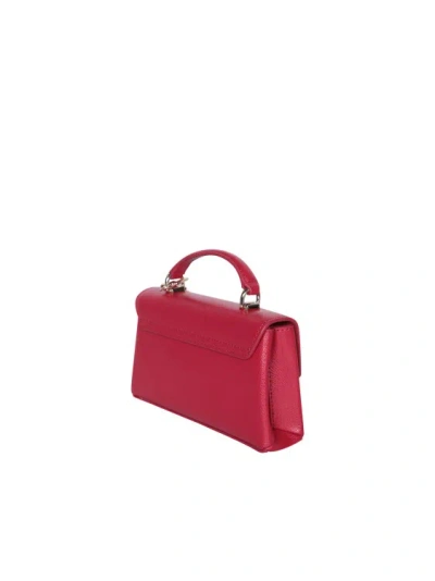 Shop Furla Red Leather Chain Bag In Burgundy
