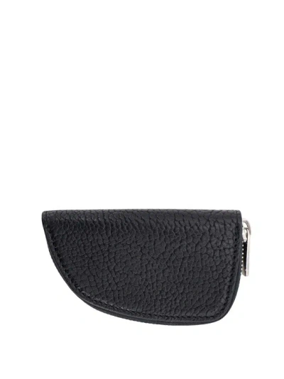 Shop Burberry Leather Coin Purse In Black