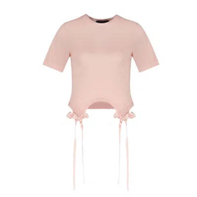 Shop Simone Rocha Bow Tails T-shirt - Cotton - Pale Pink In Neutrals