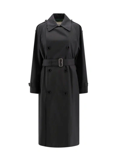 Shop Burberry Organic Cotton Trench In Black