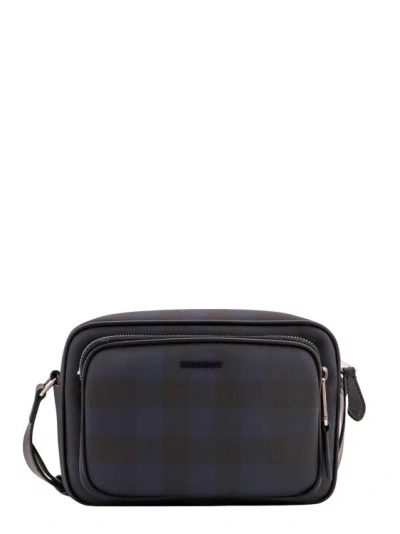 Shop Burberry Shoulder Bag With Check Motif In Black