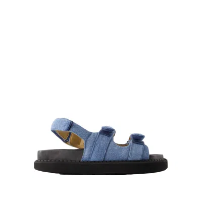 Shop Isabel Marant Madee Sandals - Cotton - Light Blue In Black