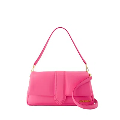 Shop Jacquemus Le Bambimou Bag - Leather - Neon Pink
