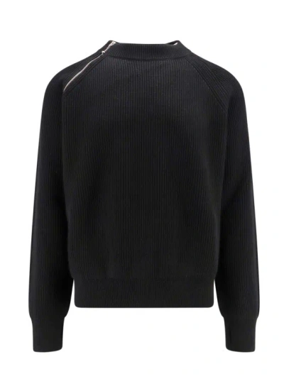 Shop Burberry Ribbed Wool Sweater In Black