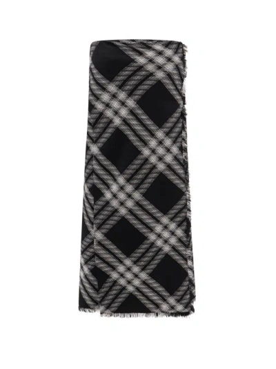Shop Burberry Wool Kilt Dress With Check Motif In Grey