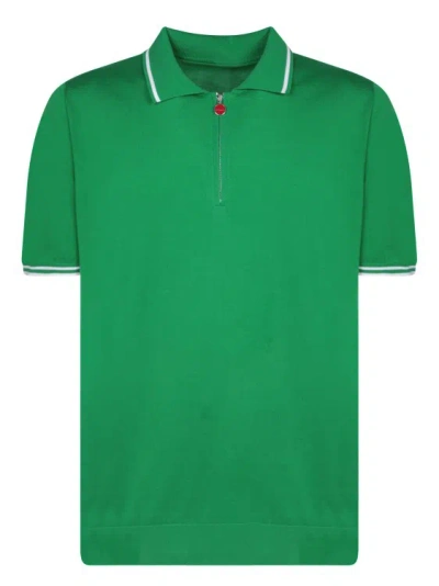 Shop Kiton Short Sleeve  Polo Shirt In Green