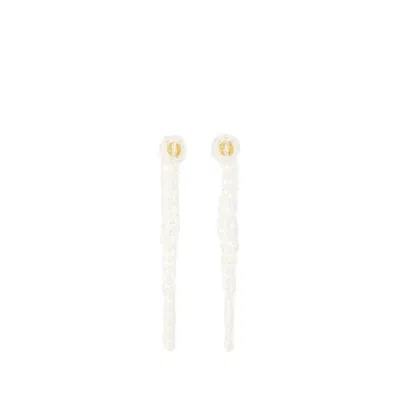 Shop Simone Rocha Drip Earrings - Brass - White In Not Applicable