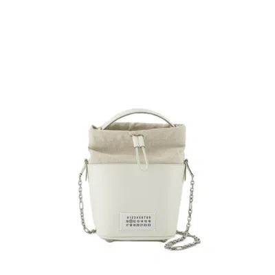 Shop Maison Margiela 5ac Small Hobo Bag - White - Leather