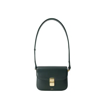 Shop Apc Grace Small Shoulder Bag - Leather - Green In White