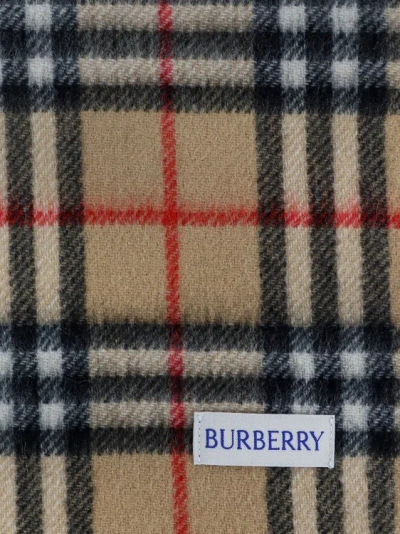 Shop Burberry Cashmere Scarf With Vintage Check Print In Neutrals