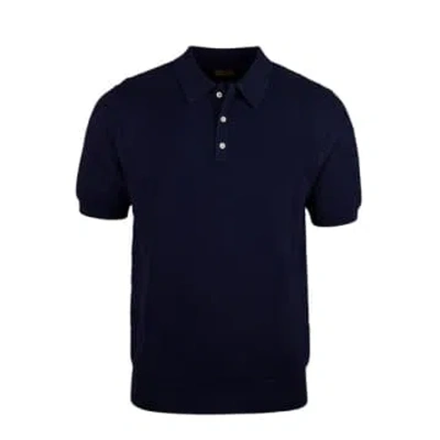 Shop Stenströms - Textured Linen/cotton Polo Shirt In Navy Blue 4202482541180