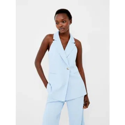 Shop French Connection Harry Suiting Halterneck Waistcoat-cashmere Blue-7gwae