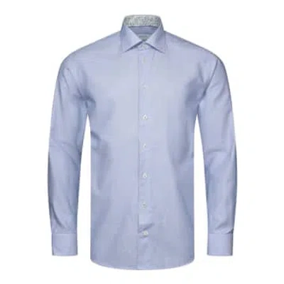 Shop Eton - Blue Slim Fit Cotton & Tencel™ Lyocell Shirt 10001110726