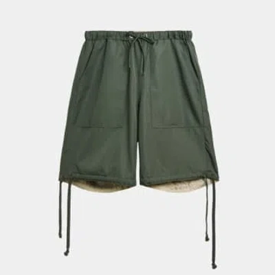 Shop Taion Military Reversible Shorts In Green