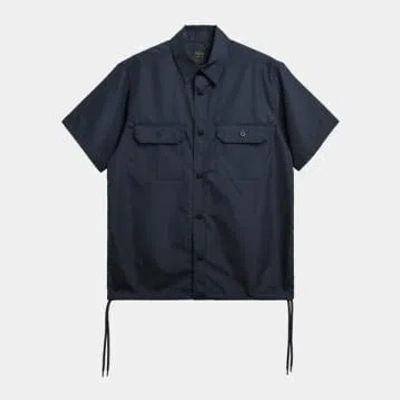 Shop Taion Military Half Sleeve Shirt In Blue
