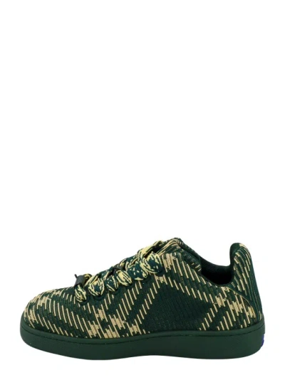 Shop Burberry Stretch Nylon Sneakers With Check Motif In Black