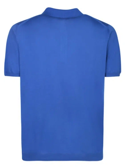 Shop Kiton Short Sleeve Polo In Blue