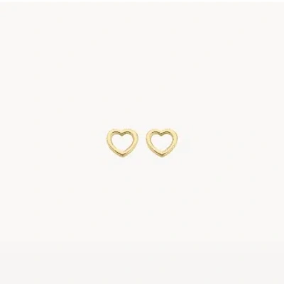 Shop Blush 14k Yellow Gold Heart Outline Stud Earrings