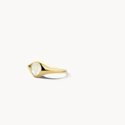 Shop Blush 14k Yellow Gold & Mother Of Pearl Signet Ring