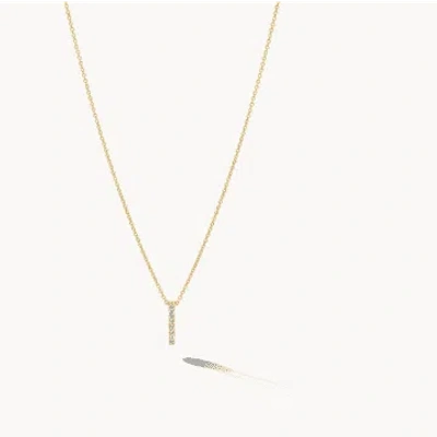 Shop Blush 14k Yellow Gold Rectangle Pave Necklace