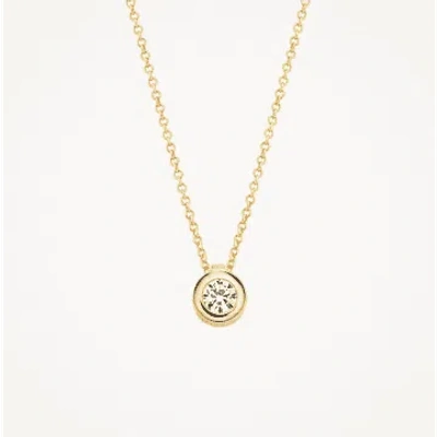 Shop Blush 14k Yellow Gold 5.5mm Zirconia Circle Set Necklace