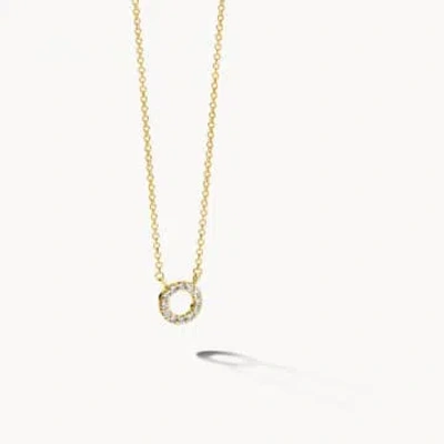 Shop Blush 14k Yellow Gold Circle Pave Necklace