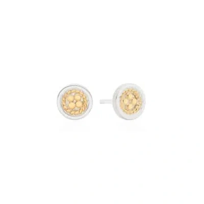 Shop Anna Beck Classic Smooth Border Mini Stud Earrings In Gold