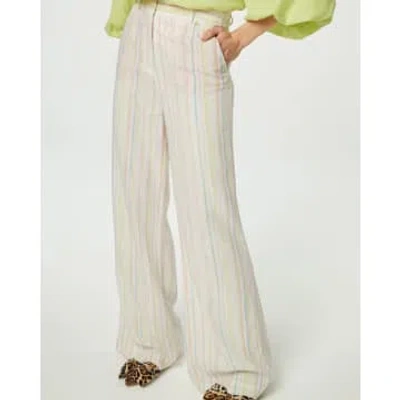 Shop Fabienne Chapot Remi Striped Trousers Lime Light In Green