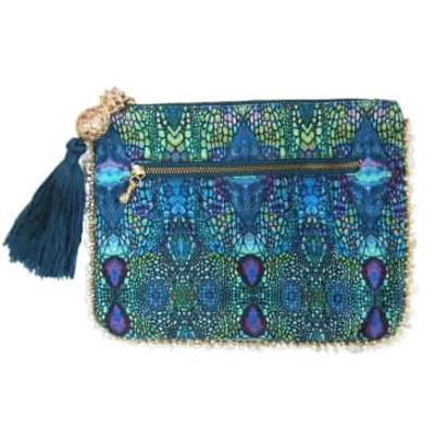 Shop Sophia Alexia Blue Iguana Clutch Bag