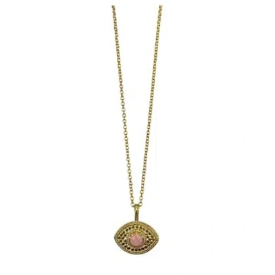 Shop Anna Beck Pink Opal Evil Eye Necklace In Gold