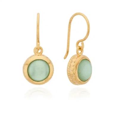 Shop Anna Beck Green Quartz Drop Earrings In Gold